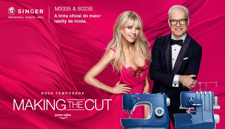 Máquinas de costura Singer usadas na terceira temporada do reality Making the Cut estão disponíveis no mercado Brasileiro.